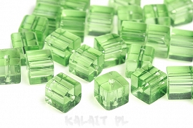 Sznur kostki szklane 1,2cm zielone pastelowe 28szt. - KS516a-H