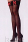 Pończochy czarne - z kokardką rozm.ONE SIZE  196-F80031