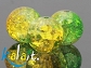 Crackle kule zielono-żółte 1,4cm 6szt.-KS082