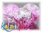 Crackle kule różowo-białe 1,4cm 6szt.-KS166