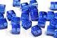 Koraliki szklane kostki niebieskie ciemne 1cm 5szt -KS496